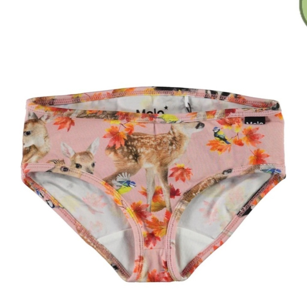Molo Kids' Pink and Coral Animal Print Underwear deer. Bunnies.